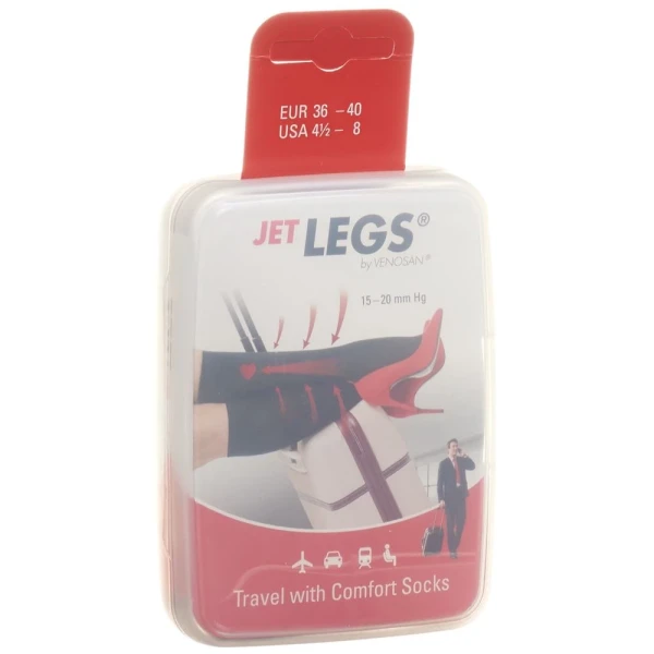 JET LEGS Travel socks 36-40 black Karton