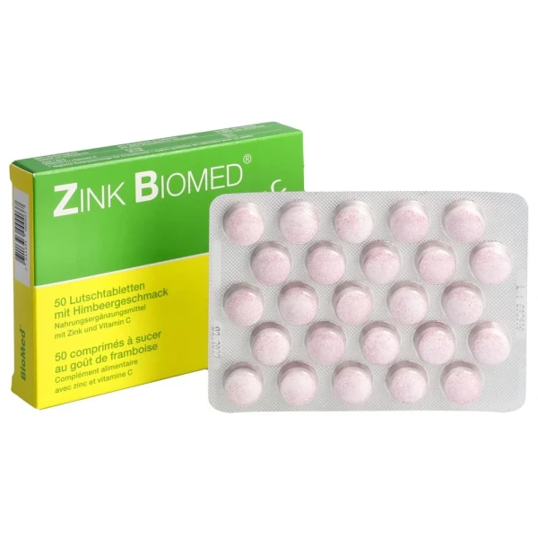 ZINK BIOMED plus C Lutschtabl Himbeer 50